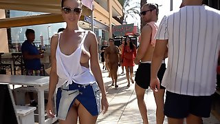 Boobs and pussy flashes in public